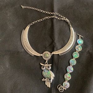 Abalone necklace with bracelet